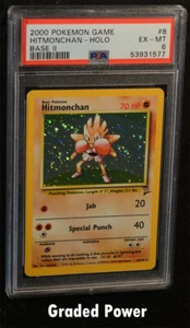 Pokemon Set Base 2 Hitmonchan PSA 6 Holo (1577) 8/130 - Foto 1 di 1