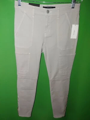 1224) NUEVO CON ETIQUETAS MARCA J 25 0 Pantalones ajustados utilitarios tiro medio cremallera al tobillo beige algodón  Foto 1 de 4