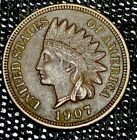 1907 Indian Head FULL Liberty & 4 cents diamants penny en circulation 1C pièces américaines