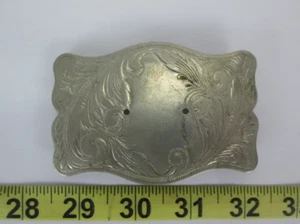 Nickel Silver Belt Buckle Approximately 3-5/8" x 2-1/2" - Picture 1 of 9