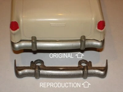 1955 PMC CHEVY REPRODUCTION SILVER GRAY REAR BUMPER FOR TOY STORE FRICTION CARS! - Image 1 of 4