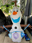 Disney Inflatable 5.5 ft. Olaf Air Blown Frozen Ornaments lights Gemmy I-12 RARE