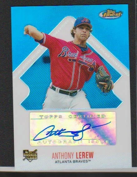 2006 TOPPS FINEST BLUE REFRACTOR ROOKIE AUTO #154 ANTHONY LEREW BRAVES SP #/299 - Image 1 of 1