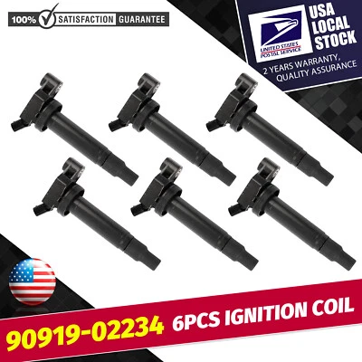 Bobina de encendido UF267 6 piezas nueva para Toyota Highlander 2004-2010 alta calidad EE. UU. Foto 1 de 4