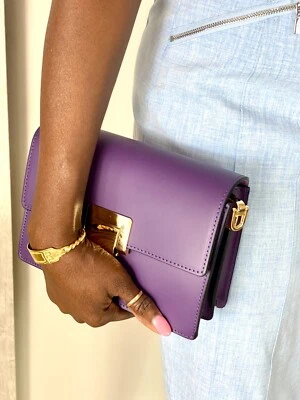 Bolso sin asas/bross/bolso de hombro/bolsos italianos de cuero hecho a mano italianos Bella púrpura Foto 1 de 4