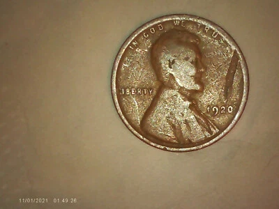 1920 Lincoln Wheat Penny DDO Die chip #P10F2 - Image 1 of 4