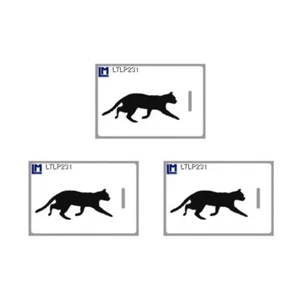 3D linsenförmige Original Kofferanhänger, Muybridge Cat, 3,5 x 2,5 Zoll (3er Pack) - Bild 1 von 2