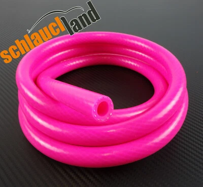 SCHLAUCHLAND 1m Silikonschlauch VARIO rosa ID 6mm *** Unterdruckschlauch Gewebeschlauch