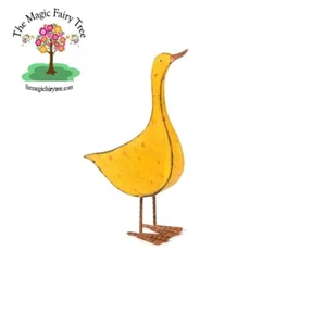 Rustic Yellow Metal Duck - statue garden decor gift Mother's Day - Bild 1 von 6