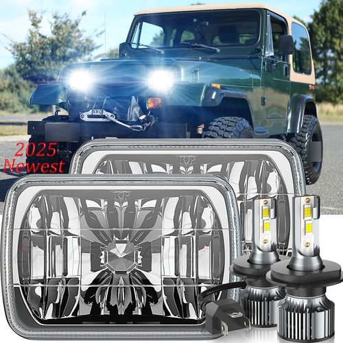 Hacarler 5x7 LED Headlights High/Low Beam – 2-Pack For Jeep Wrangler YJ 1987-1995 – DOT/SAE Certified, 5-Year Warranty