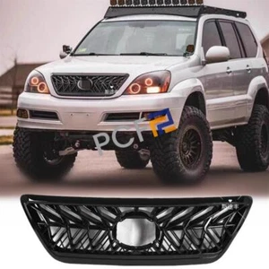 For Lexus GX470 Gloss Black TRD style Front Bumper Center Hood Grille 2003-2009 - Foto 1 di 8