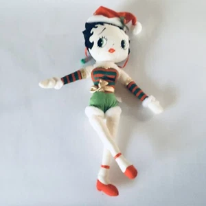 Muñeca de trapo de peluche Betty Boop Navidad 1999 ELF Holiday etiqueta de 17" RARA Kellytoy de colección - Imagen 1 de 5