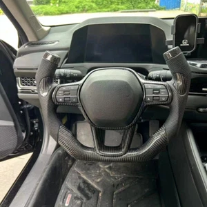 F1 Shape Leather Carbon Fiber Steering Wheel for Honda Accord Civic 11th 22-25 - Bild 1 von 2