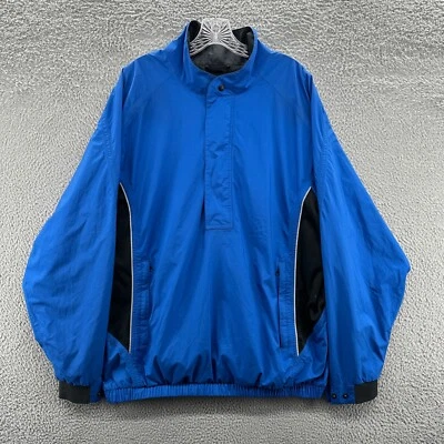 FootJoy DryJoys Jacket Mens XL Blue Long Sleeve Golf 1/2 Zip Windbreaker Pockets - Image 1 of 4