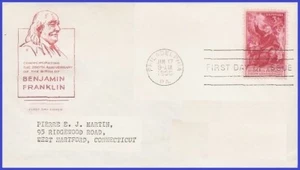 USA4 #1073 ADDR HOUSE OF FARNAM FDC Benjamin Franklin - Bild 1 von 1