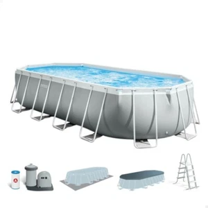 Intex Swimming Pool 610x305x122cm Intex Frame Pool Set Prism Oval Schwimmbecken - Bild 1 von 8