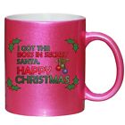 Secret Santa Gift Office Boss Funny Mug Pink Glitter