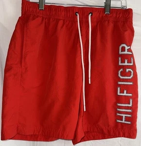 Tommy Hilfiger Hombre Rojo Bañador Talla M – Malla Forrada Logo Pantalones Cortos 7” Entrepierna - Imagen 1 de 8