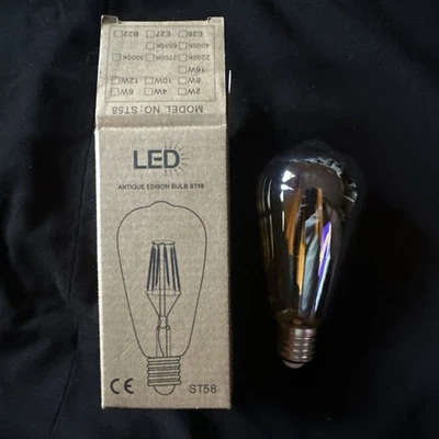 LED Antique Edison ST58 Light Bulb Vintage Retro Dimmable Globe Lighting  - Image 1 of 4