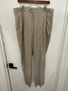 Louis Raphael Luxe Men's 100% Silk Slacks, Cream, Size 38 - Picture 1 of 3