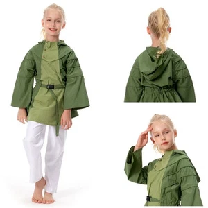 Kids Obi-Wan Kenobi -Leia Cosplay Costume Coat Halloween Carnival Suit Girls Boy - Picture 1 of 24