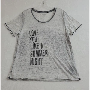 Guess T-Shirt Womens Medium Gray Burnout Graphic Short Sleeve Pullover Top - Picture 1 of 8
