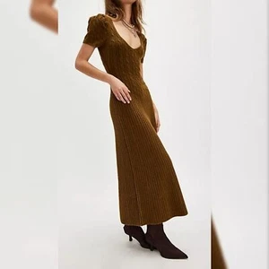 Free People Madsen Midikleid in Moos Damen Größe XL - Bild 1 von 14