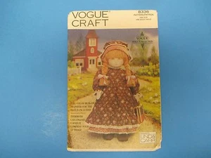 Patrón de costura vintage, artesanía Vogue 8336, muñeca americana temprana con traje, S814 - Imagen 1 de 1