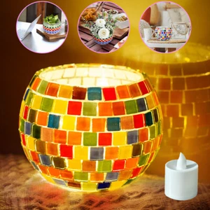 Glasmosaik Kerzenhalter Kit Mosaik Bastelset Kerzenhalter Kinder DIY Mosaik Lamp - Bild 1 von 12