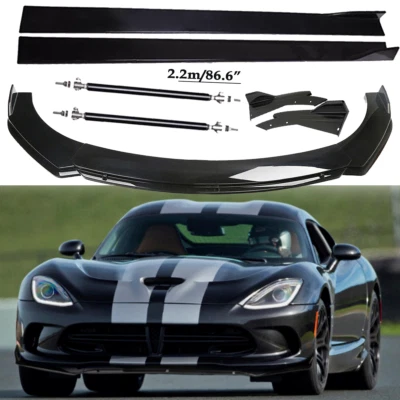 Front Bumper Lip Spoiler Diffuser Splitter Rear Side Skirt For Dodge Viper 01-17 Foto 1 de 4