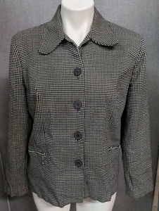 MixIt Blazer Women's 6 Houndstooth Button Front Zippered Pocket - Picture 1 of 9