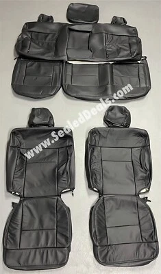 Black Leather Seat Covers for 2004-08 Ford F150 SuperCrew Lariat Lincoln Mark LT - Image 1 of 4