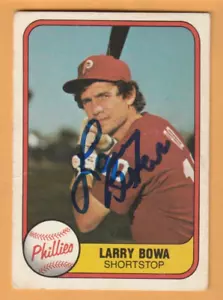 Tarjeta Fleer 1981 firmada por Larry Bowa Philadelphia Phillies AUTO - Imagen 1 de 2