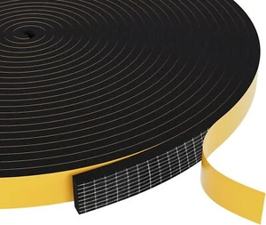 Weather Stripping Door Seal Strip,Black Weatherproof Foam Tape Insulation for Sl - Picture 1 of 7