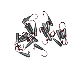 1/16 Unzen Bleiköpfe mit roten #4 Haken (20 pro Packung) - Bild 1 von 3