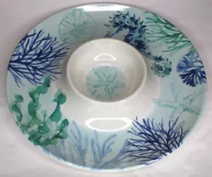 Beachy, Starfish, Seahorse, Melamine Chip & Dip or Veggie Tray/Serving Platter - Picture 1 of 4