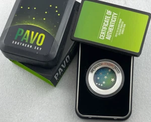 2013 PAVO Southern Sky DOMED 1oz $5 99.9% Silver Proof Coloured RAM Coin - Picture 1 of 10