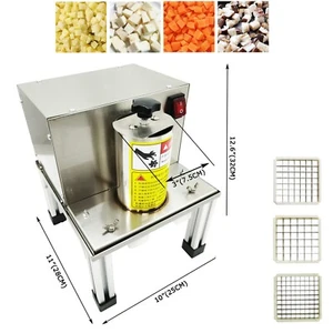 110V Desktop Commercial Electric Vegetable＆Fruit Dicing Machine with 4 Blades - Picture 1 of 19