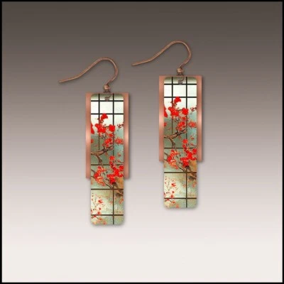 Pendientes en capas con acento de cobre arte ventana primavera DC Designs 58FE regalo único Foto 1 de 3
