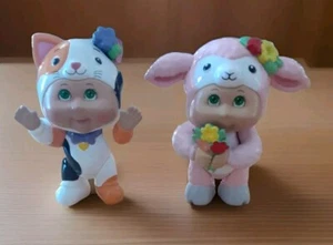 Cabbage Patch Kids Cutietown 3" Figure Lot of 2 - Lenora Lamb Calico Cat 2021 - Picture 1 of 5