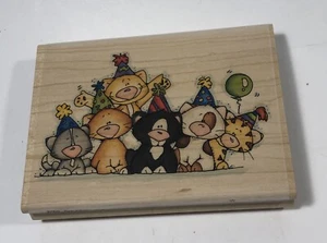 Whipper Snapper PARTY KITTENS Cat Cats Birthday Large Rubber Stamp AY849 - Picture 1 of 4