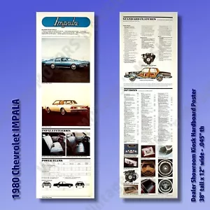 1980 Chevrolet IMPALA Hardboard Auto Posters Set of 2 - 38" x 12" Dealer Display - Picture 1 of 3