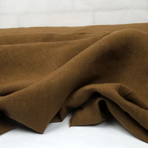 Linen Fabric Premium Stonewashed (Dyed Chocolate Brown) 200 GSM 1.4m wide - Bild 1 von 2