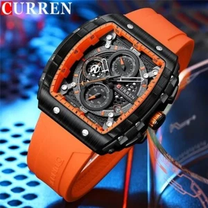 Reloj De Pulsera Curren 8442 Hombre Analógico Cuarzo Lujo Naranja Lac - Imagen 1 de 1