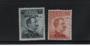 GRECIA 1916/17 DODECANESO CASO ISLA SOBREIMPRESIÓN CONJUNTO DE 2 SELLOS MNH - Imagen 1 de 1