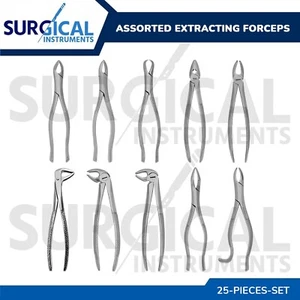 Nuevo 25 Piezas Pinzas Extractoras Instrumentos Dentales Grado Alemán - Imagen 1 de 3