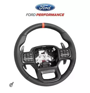 2021-2023 Ford F150 Raptor OEM M-3600-F15B Leather Steering Wheel Red Sightline - Picture 1 of 6