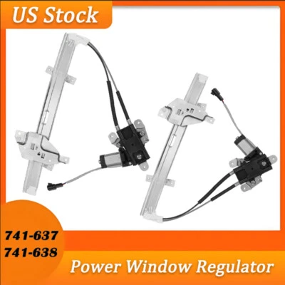 Pair Front Window Regulator w/ Motor for 98 - 02 Buick Century Regal Oldsmobile Foto 1 de 4