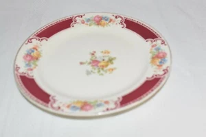 Homer Laughlin 6 1/4 Inch Bread Plate Majestic Brittany Burgandy - Picture 1 of 5