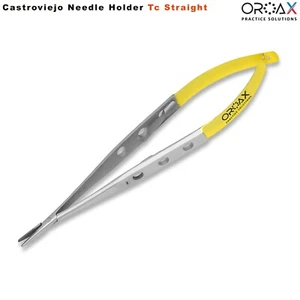 Castroviejo Needle Holder TC 17cm | Straight Surgical Dental Suturing Instrument - Picture 1 of 3